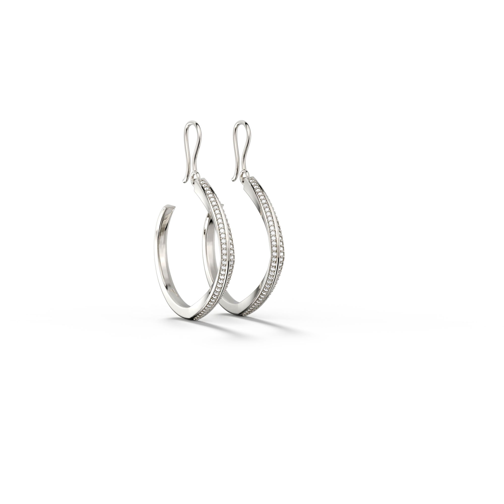 Eden - Small Hoop Earring 18k White Gold with Diamonds - Csilla Jewelry