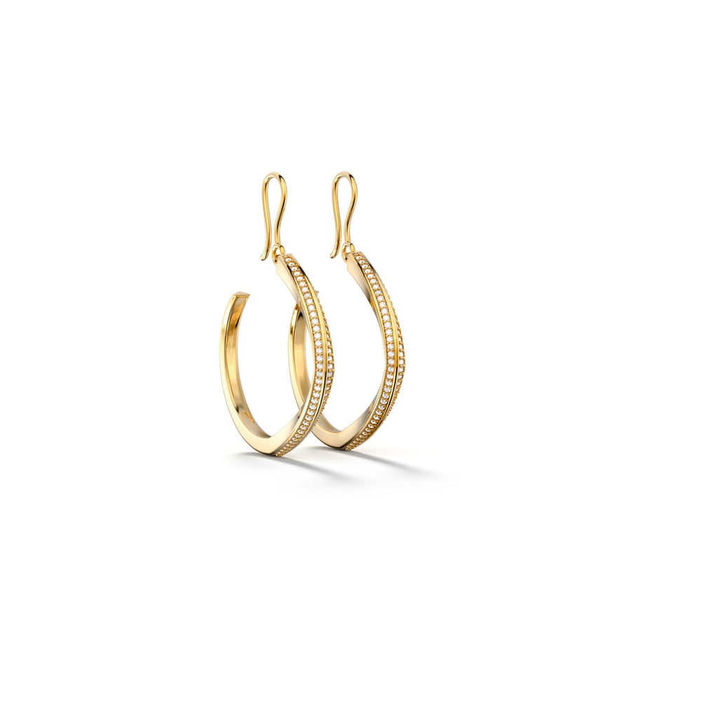 Eden - Small Hoop 18k Yellow Gold Diamond Earring