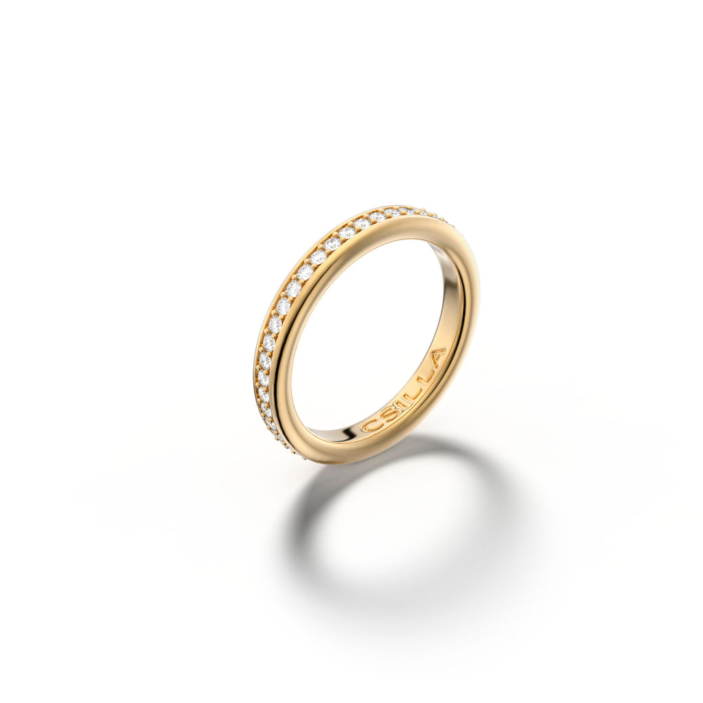 Casino Uno - Yellow Gold Diamond Wedding Band Ring