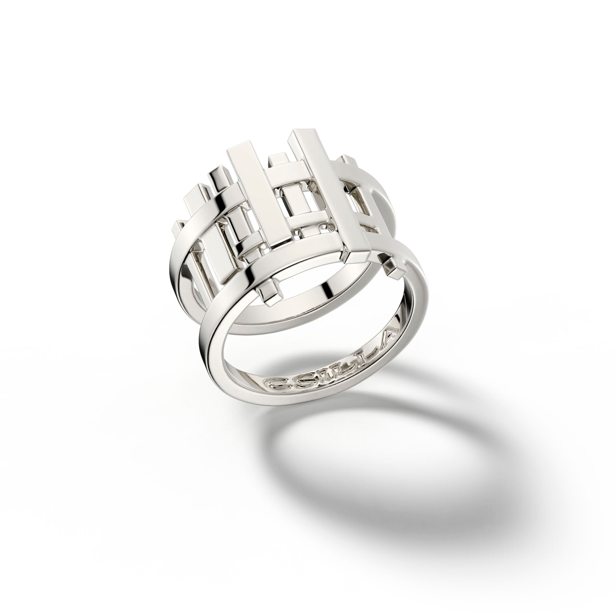 Gaea 18k White Gold Ring One - Csilla Jewelry