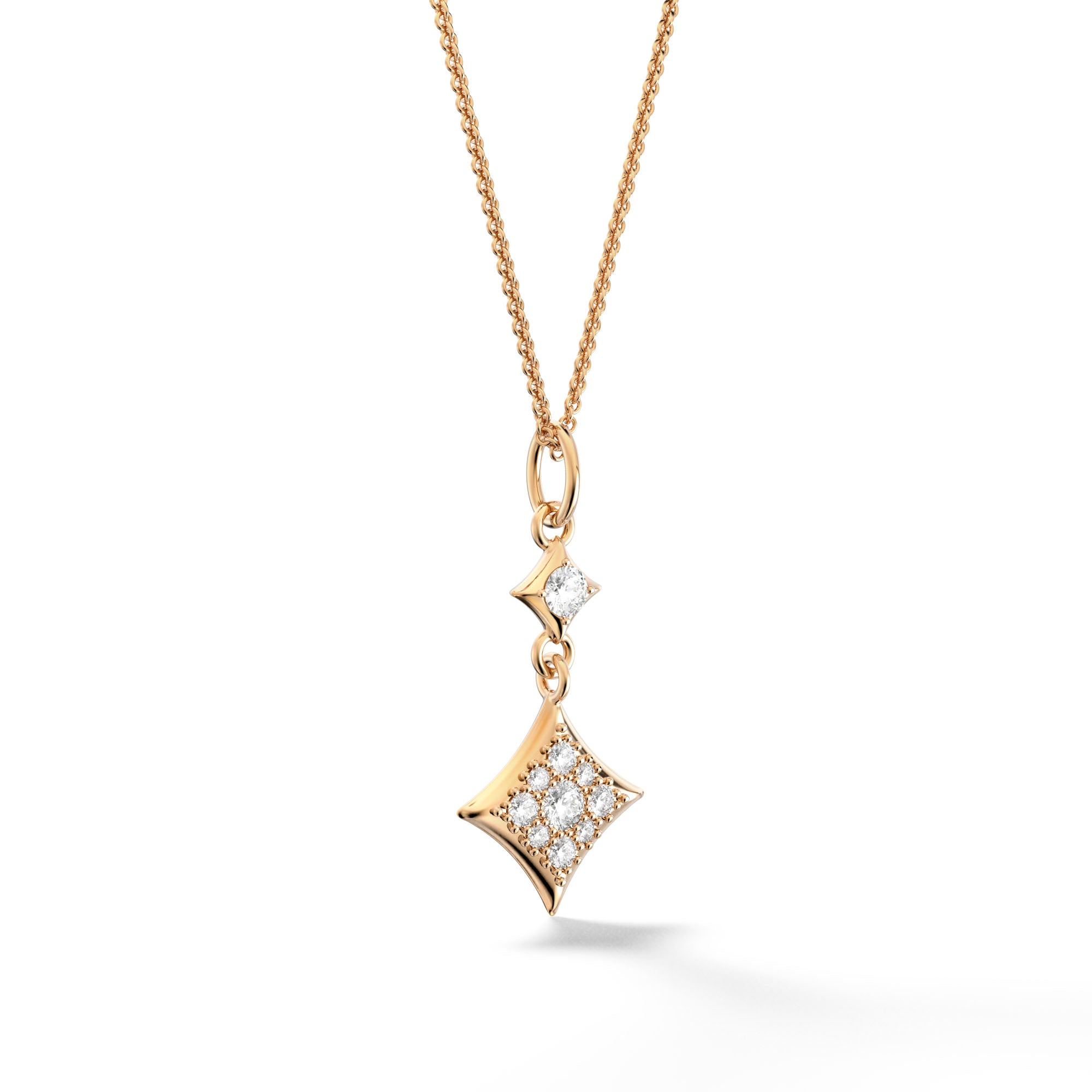 Csillag Stella - Yellow Gold Pendant with Diamonds - Csilla Jewelry