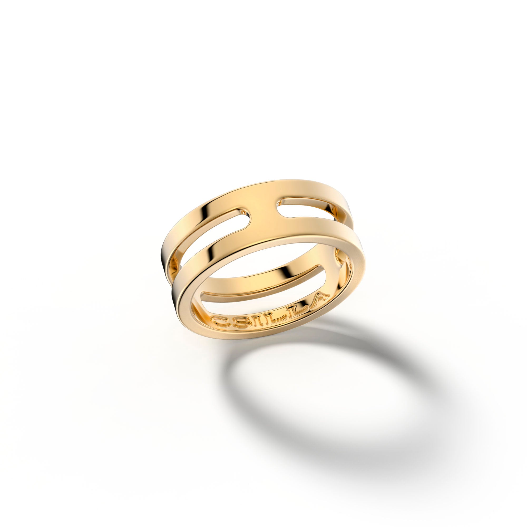 Me&I Yellow Gold Thin Ring - Csilla Jewelry