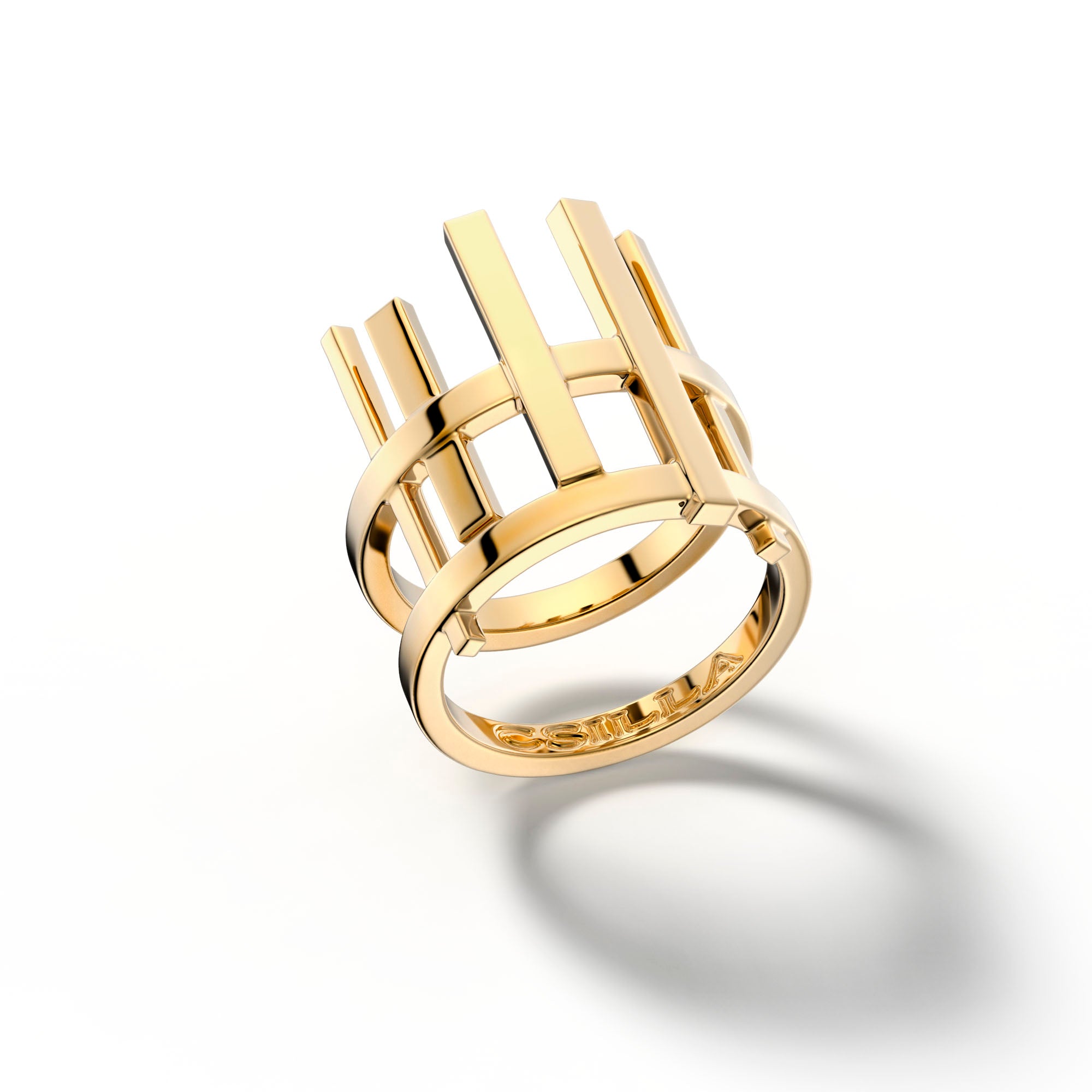 Gaea - 18k White Gold Ring Large - Csilla Jewelry