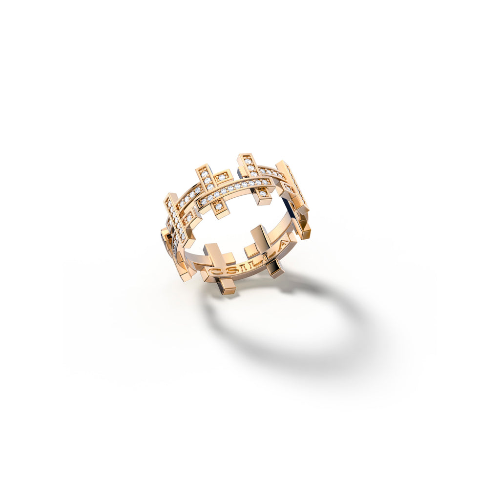 Gaea 18k - Yellow Gold Ring Full Diamond