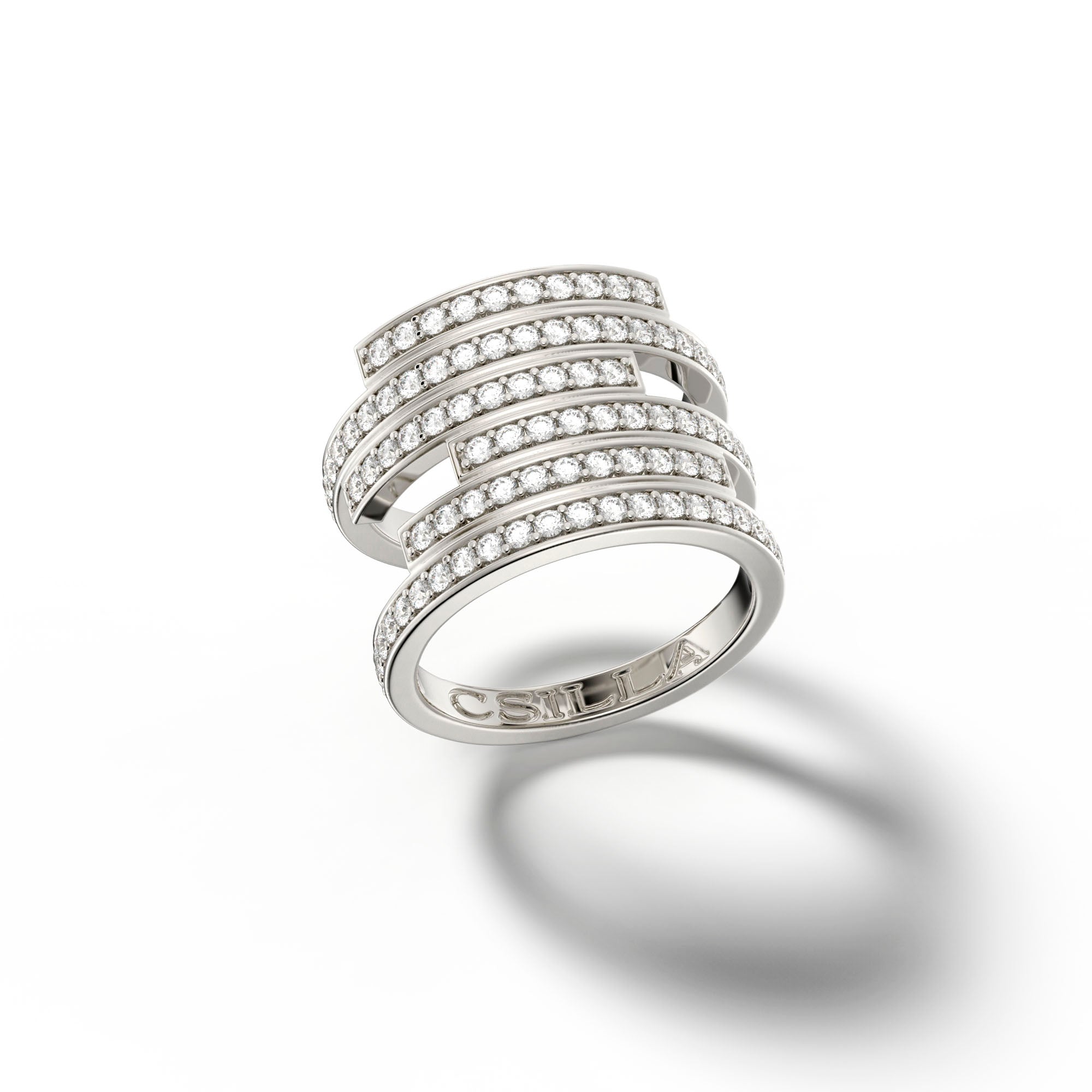 Issimo - White Gold Diamond Ring Large - Csilla Jewelry