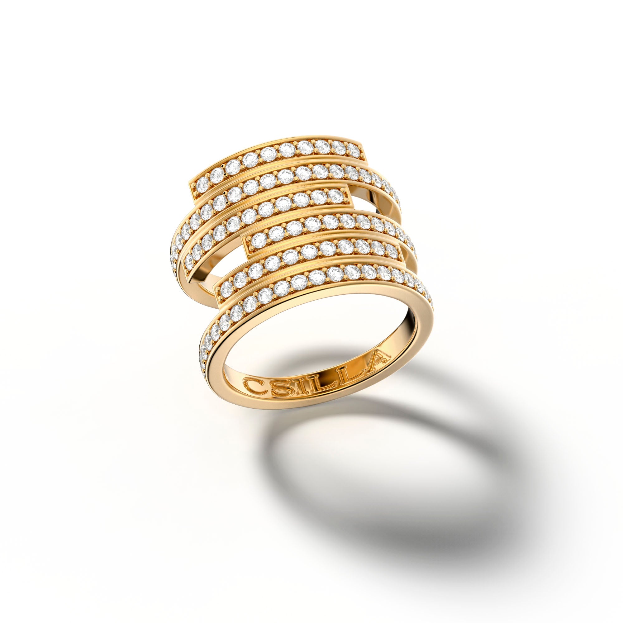 Issimo - 18k Yellow Gold Diamond Ring Large - Csilla Jewelry