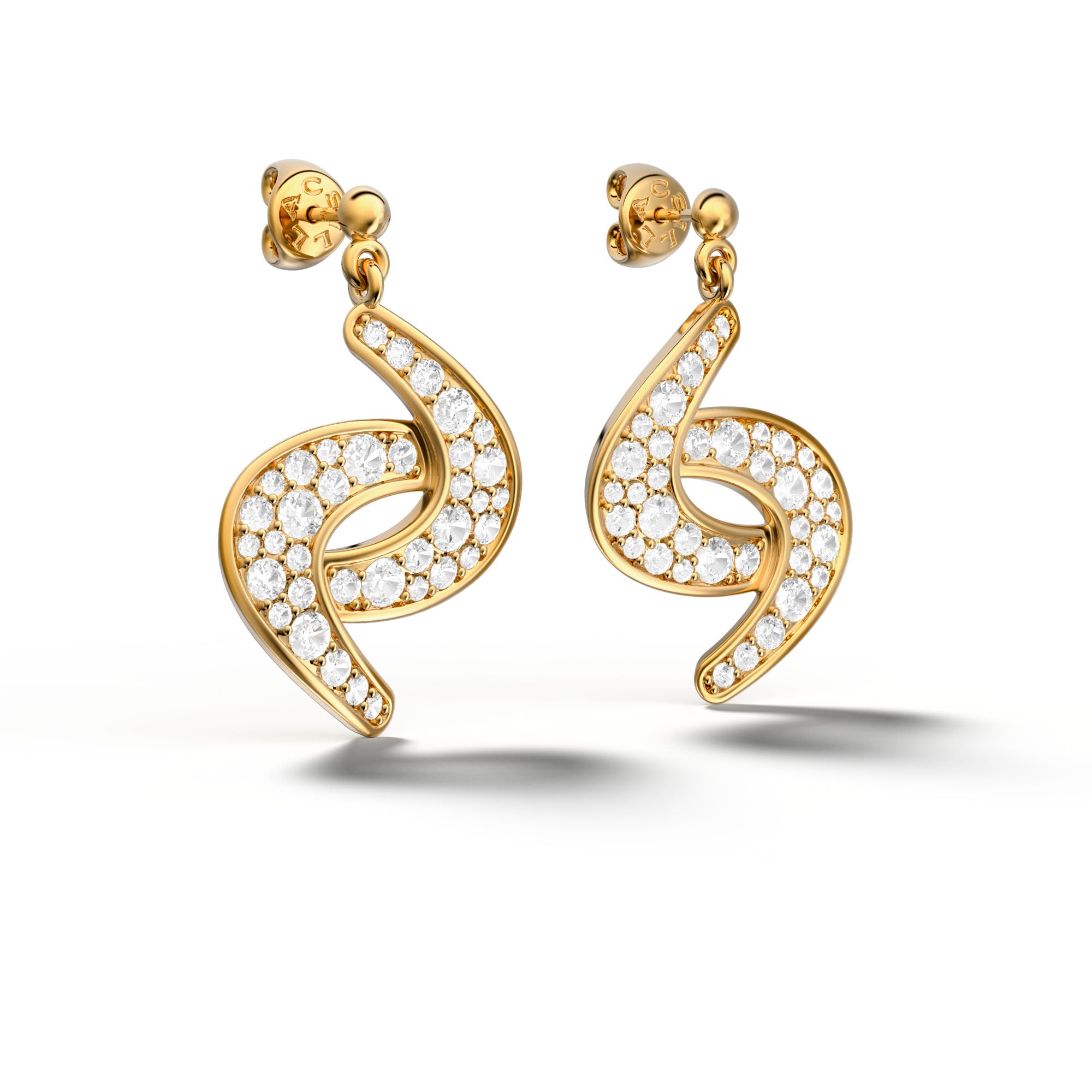 Me&I Twist 18k White Gold Diamond Earring - Csilla Jewelry