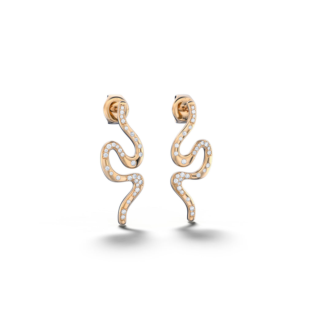 Uniq Lady - Yellow Gold Diamond Earring