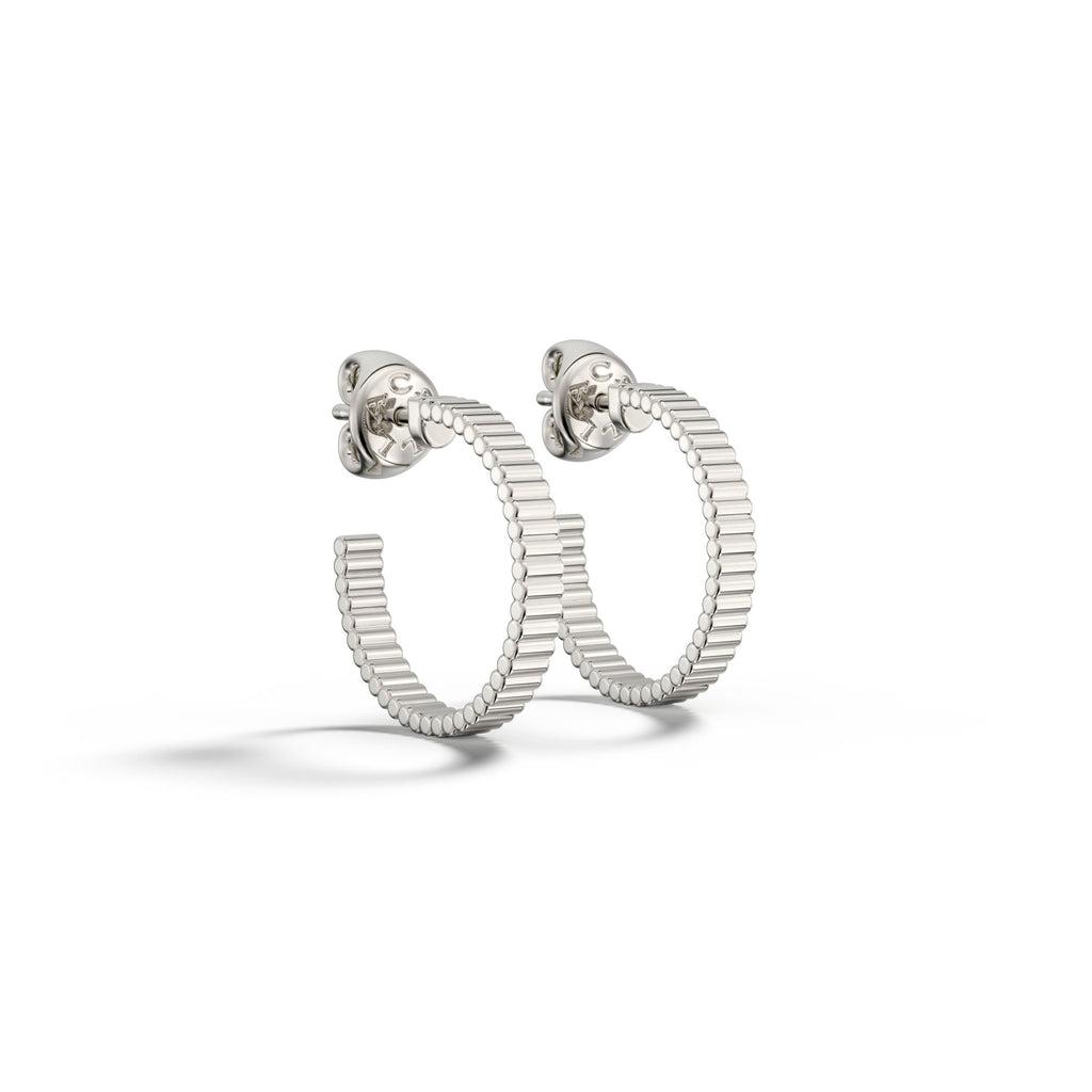 Casino Cyl - White Gold Small Hoop Earring