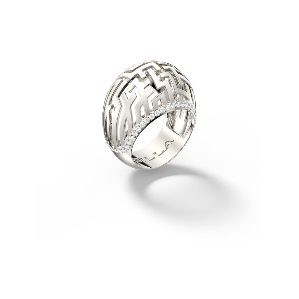 'A-Māz-Me' Dome - White Gold Diamond Ring